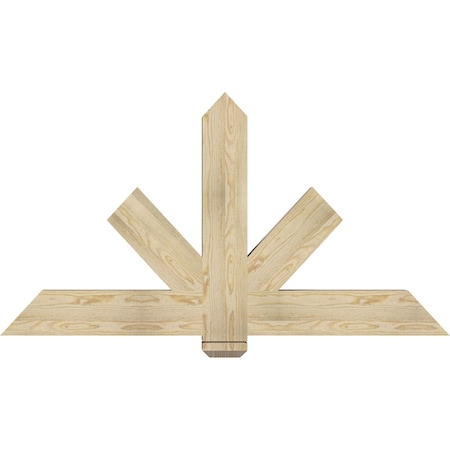 Ekena Millwork Kennewick Rough Sawn Timber Gable Bracket, Douglas Fir, 60"W x 32"H x 4"D x 6"F, 13/12 Pitch GBW060X32X0406KEN00RDF